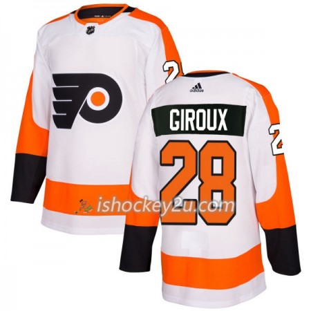 Mænd NHL Philadelphia Flyers Trøje Claude Giroux 28 Adidas 2017-2018 Hvid Authentic